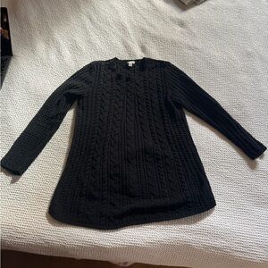 J. Jill Black Cable Knit Sweater Dress